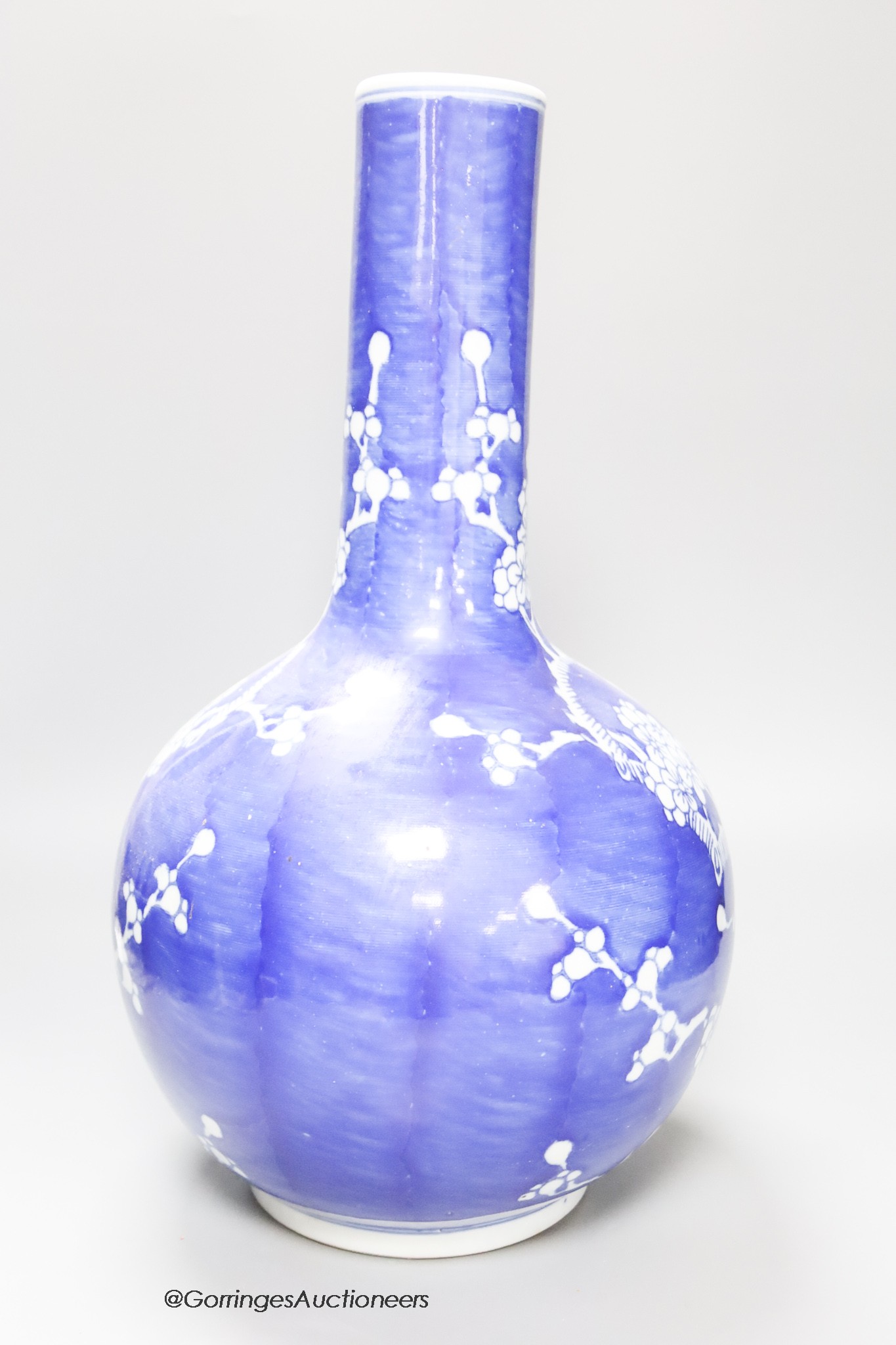 A reproduction Chinese prunus bottle vase, height 44cm